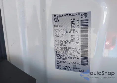 2024 Nissan Rogue S Fwd from USA, damaged, VIN 5N1BT3AA9RC746379